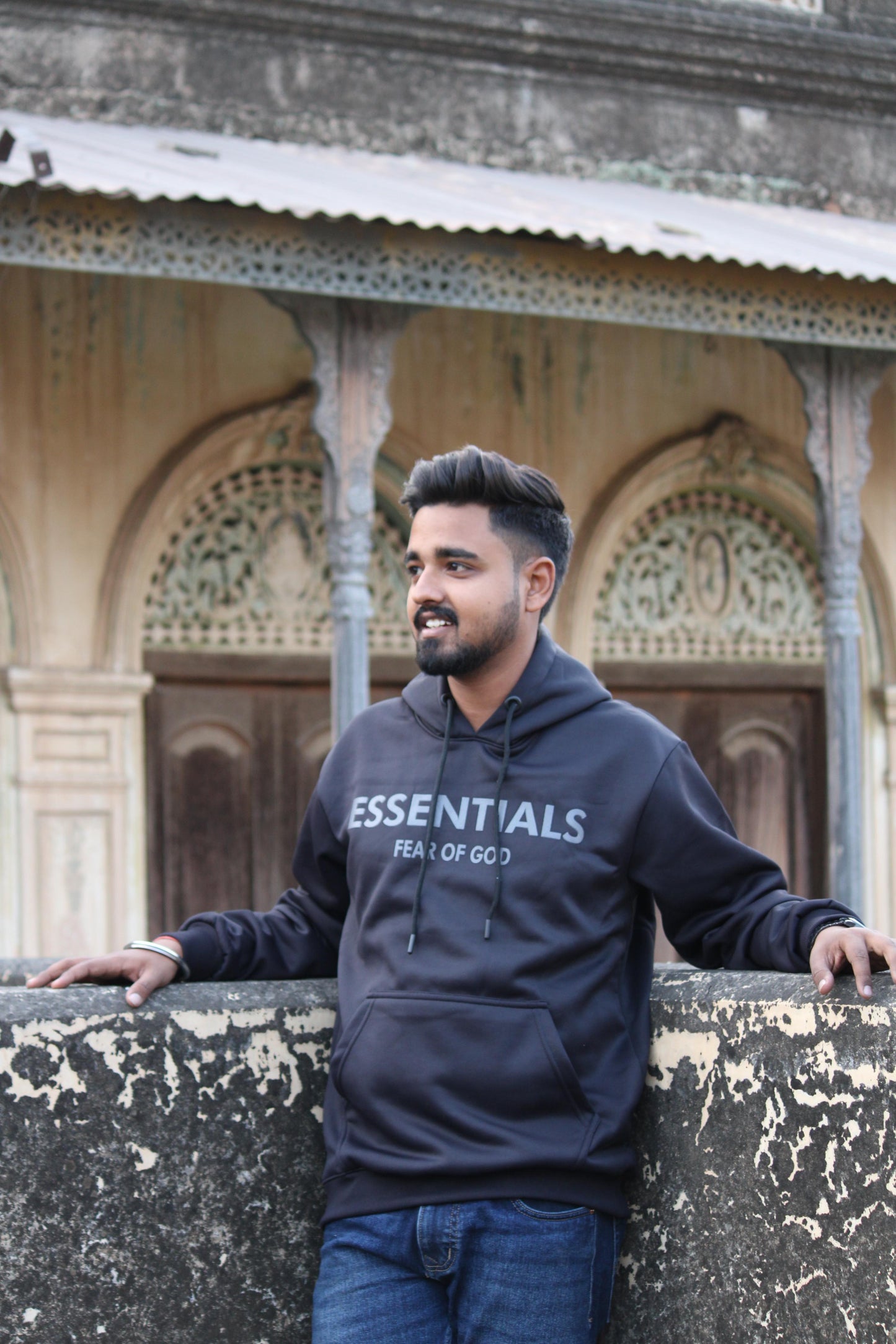 ESSENTIALS Black Hoodie