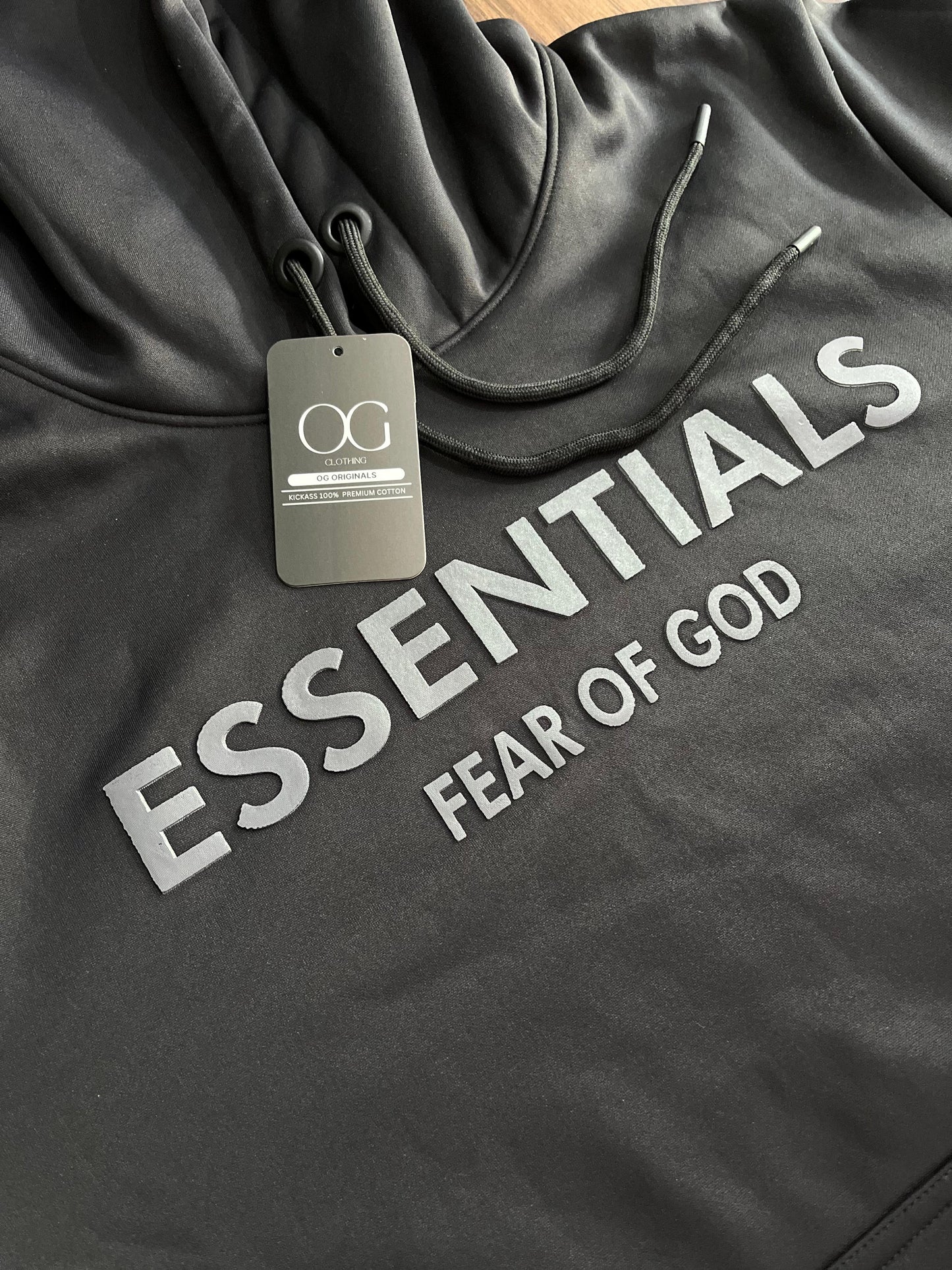 ESSENTIALS Black Hoodie